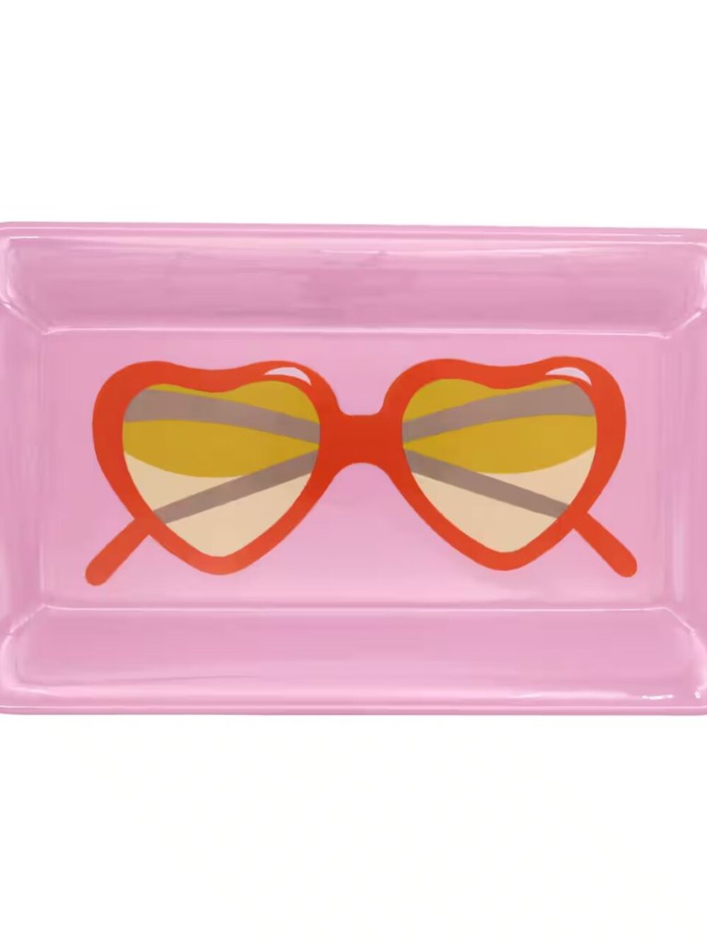 Jonathan Adler Pink Acrylic Tray Red Heart Shaped Sunglasses New